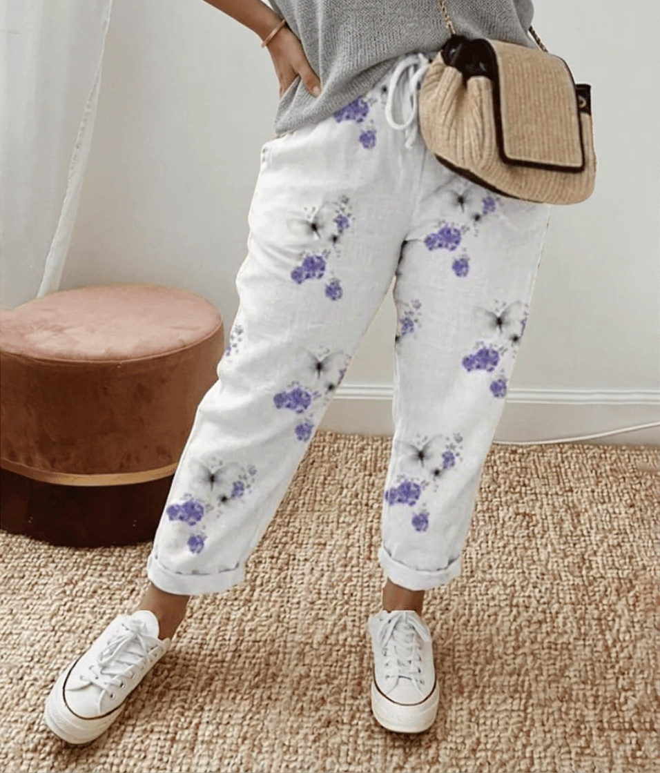 Rin | Flattering Fit &amp; Comfort Waistband Trouser With Print