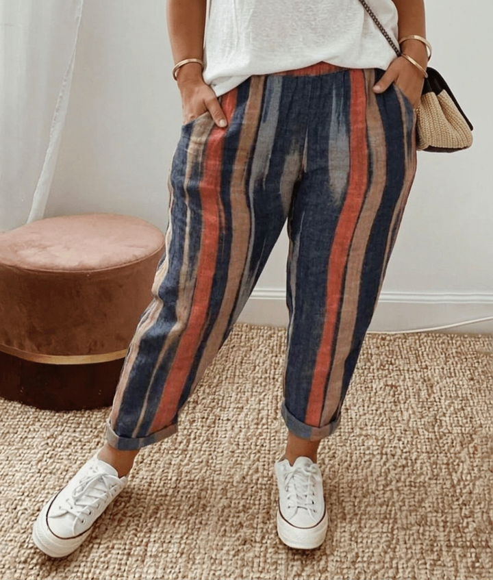 Rin | Flattering Fit &amp; Comfort Waistband Trouser With Print
