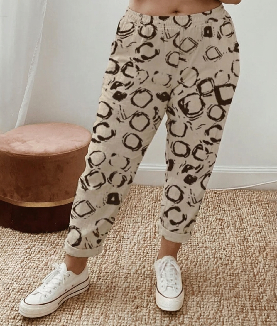 Rin | Flattering Fit &amp; Comfort Waistband Trouser With Print
