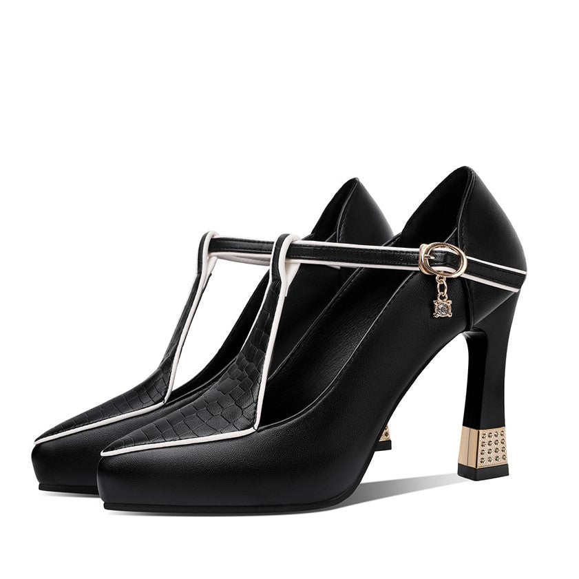Monroe – T-Bar Jewel Pumps