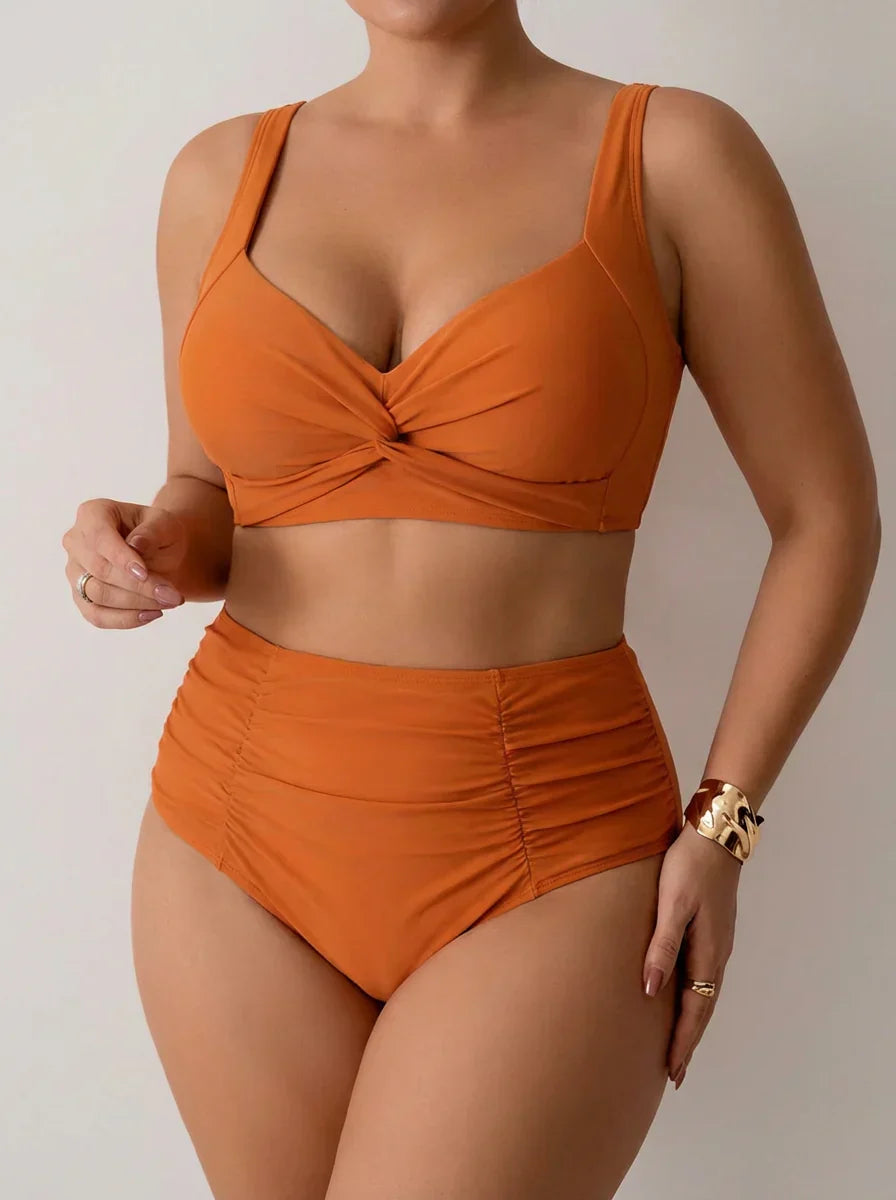 Ingrid | Bandeau Bikini with Gathered Fabric
