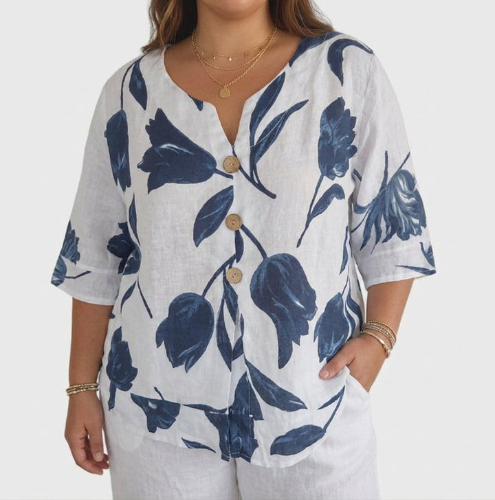 Junia | Elegant Floral Print Blouse