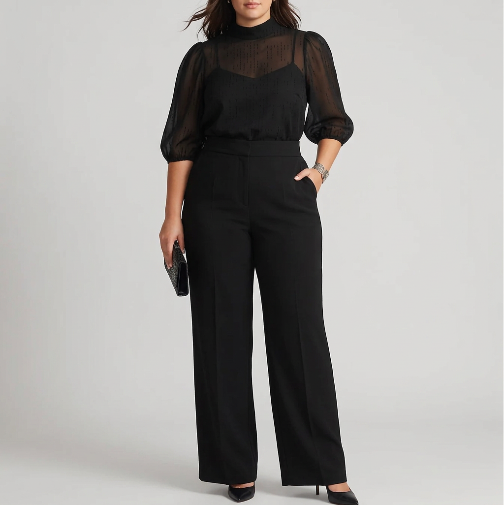 Elke | Top And Wide-leg Trousers Three-piece Set