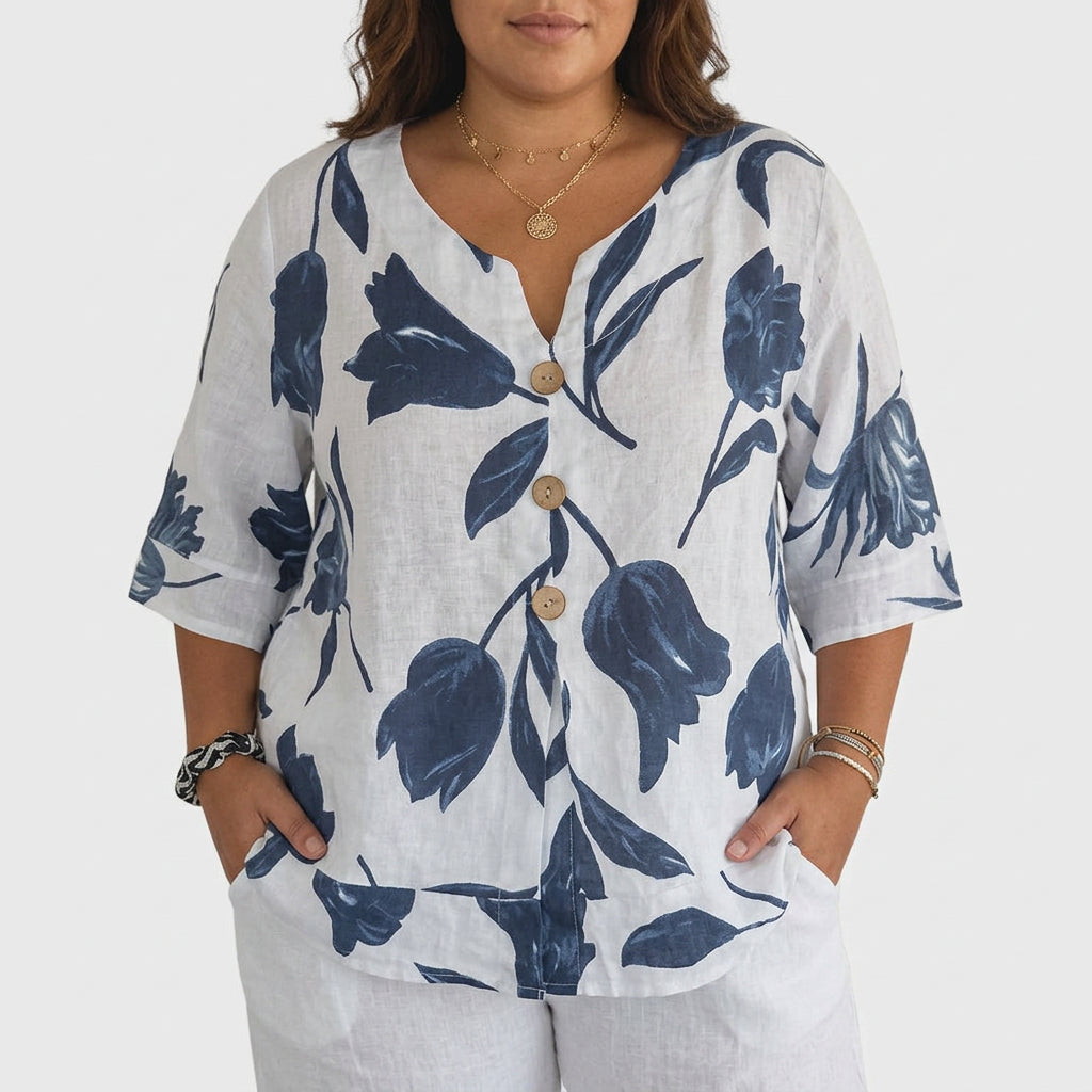 Junia | Elegant Floral Print Blouse