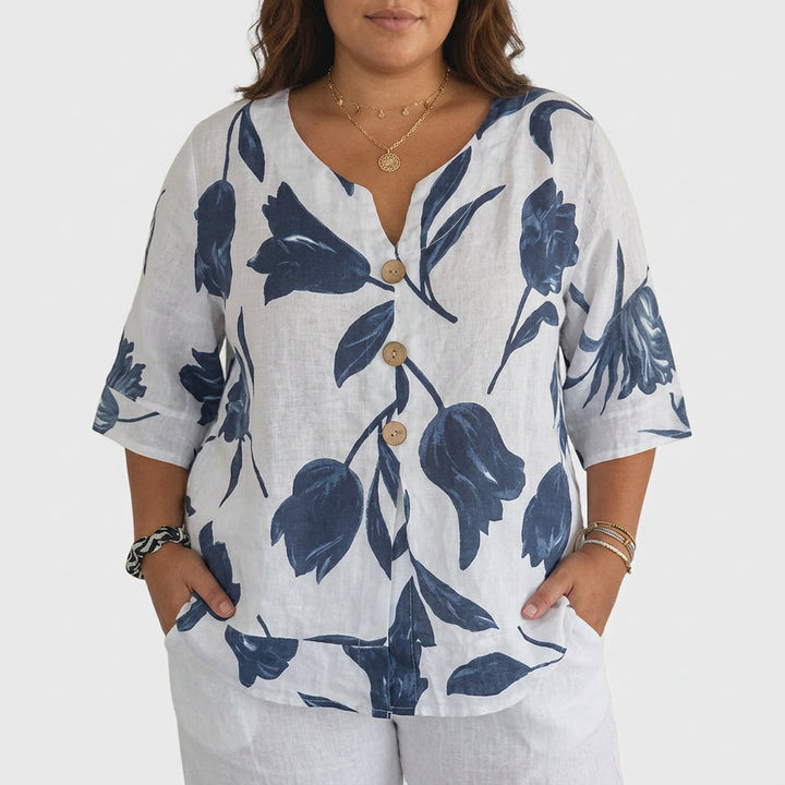 Junia | Elegant Floral Print Blouse