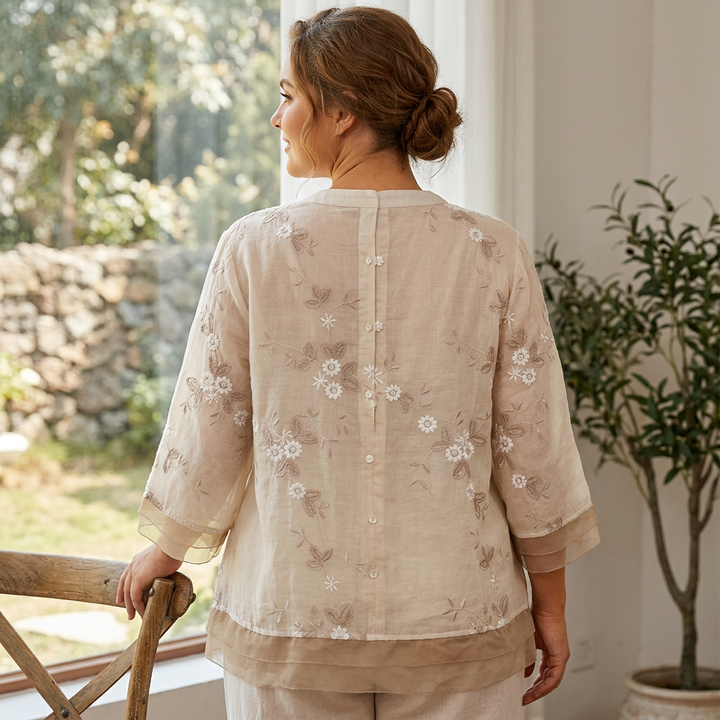 Noa - Pure Cotton Embroidered Shirt