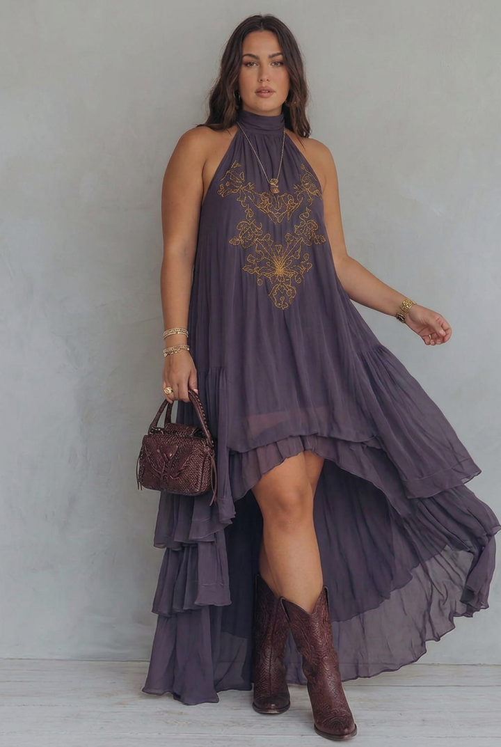 Ula | Embroidered Maxi Dress