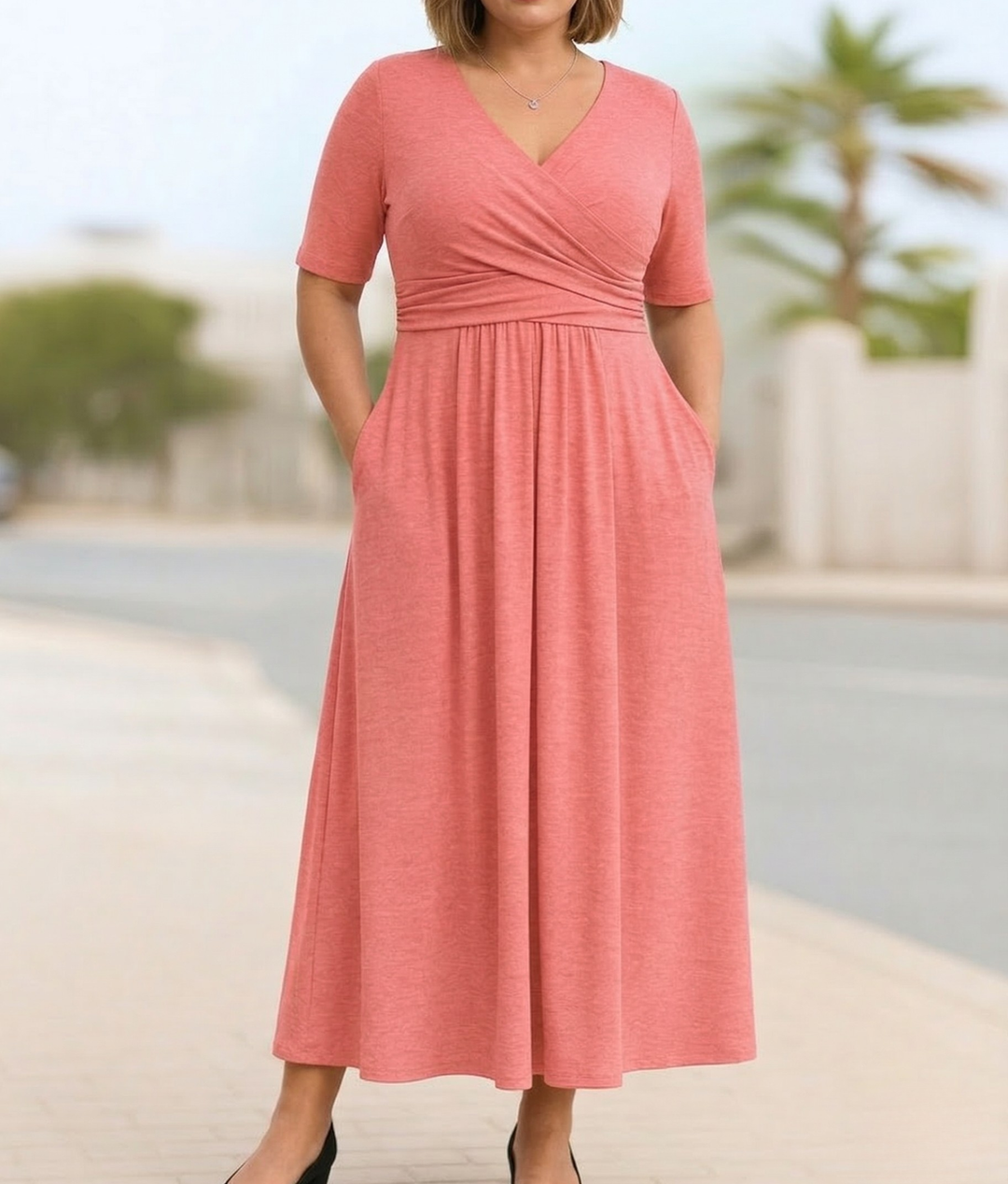 Gwendolyn | Short Sleeve Crossed Dress