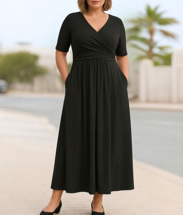 Gwendolyn | Short Sleeve Crossed Dress