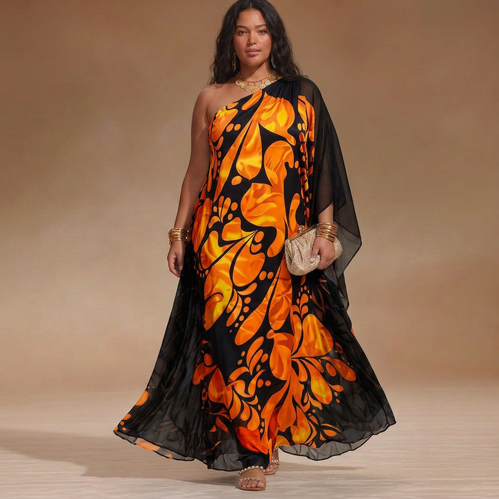 Salma One-Shoulder Floral Maxi Dress: Effortless Resort Elegance