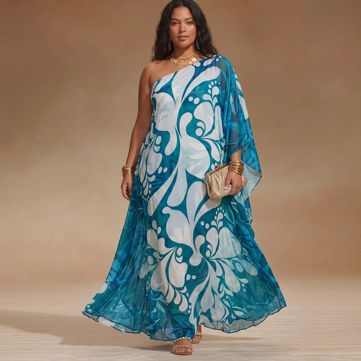 Salma One-Shoulder Floral Maxi Dress: Effortless Resort Elegance