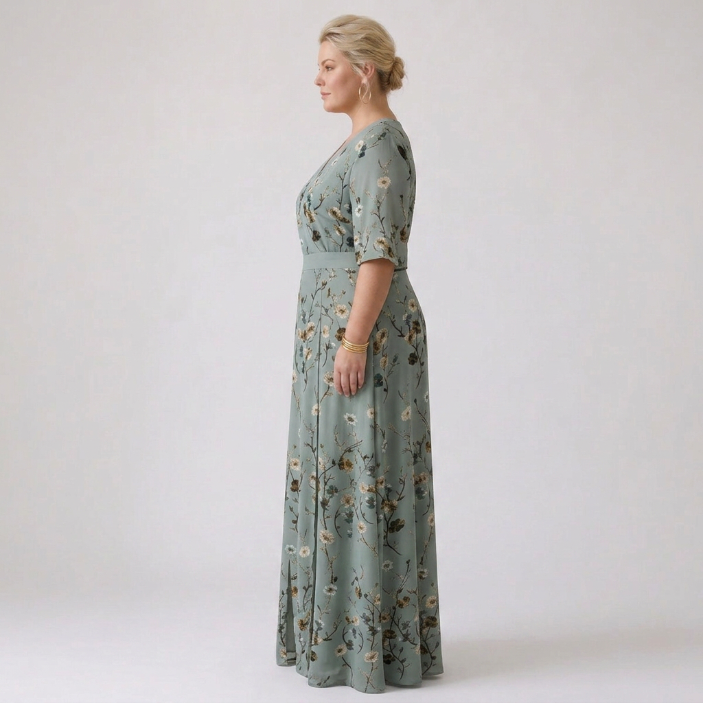 Stella &amp; Grace™ | Floral V Neck Short Sleeve Maxi Dress