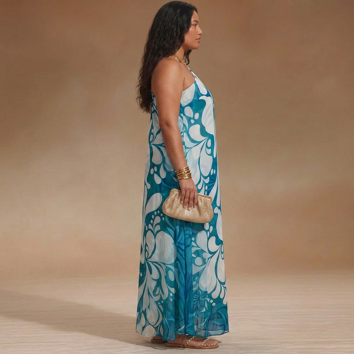 Salma One-Shoulder Floral Maxi Dress: Effortless Resort Elegance