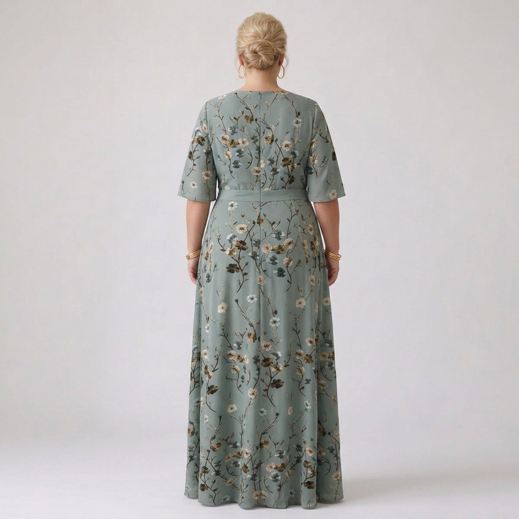 Stella &amp; Grace™ | Floral V Neck Short Sleeve Maxi Dress