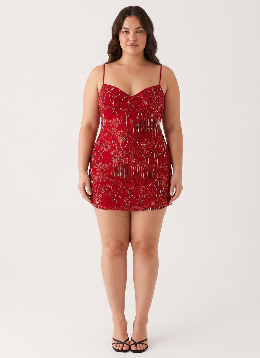 Honora - Sparkling Beaded Mini Dress