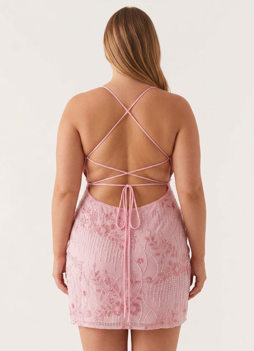 Honora - Sparkling Beaded Mini Dress