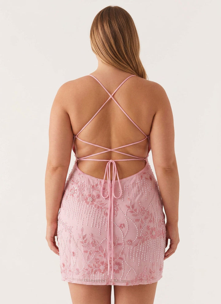 Honora - Sparkling Beaded Mini Dress