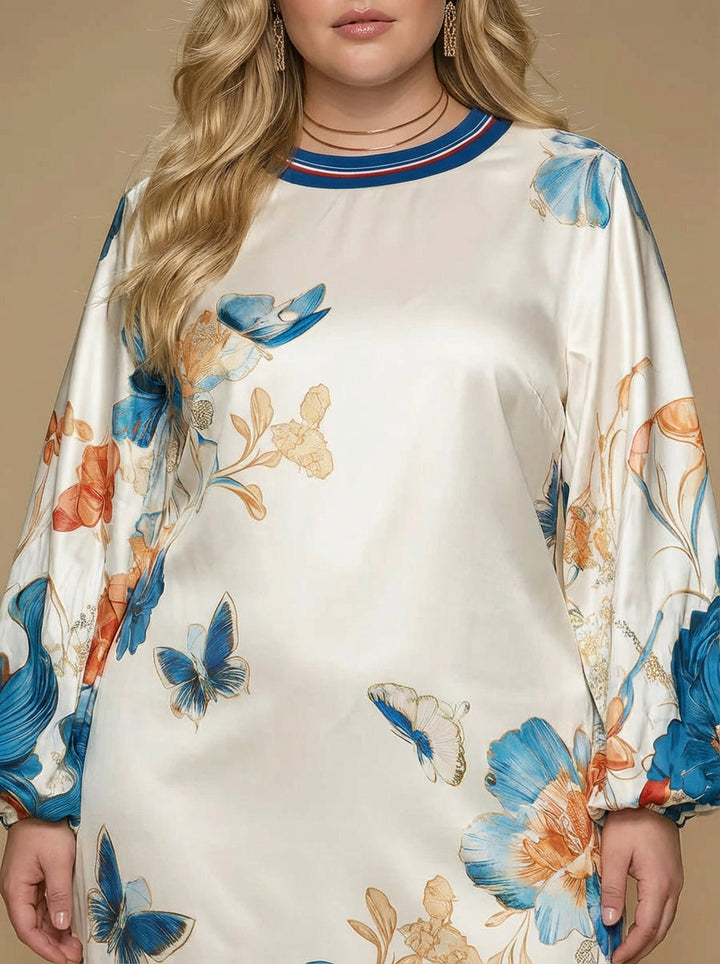 Cerys | Vintage Style Court Inspired Floral Print Satin Mini Dress