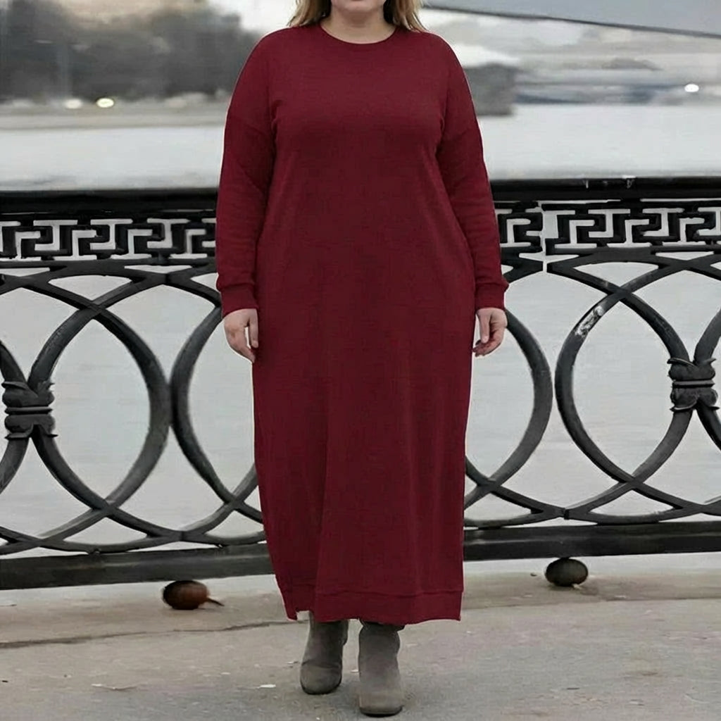 Hazel Knitted Maxi Dress – Cozy Long Sleeve Oversized Winter Dress