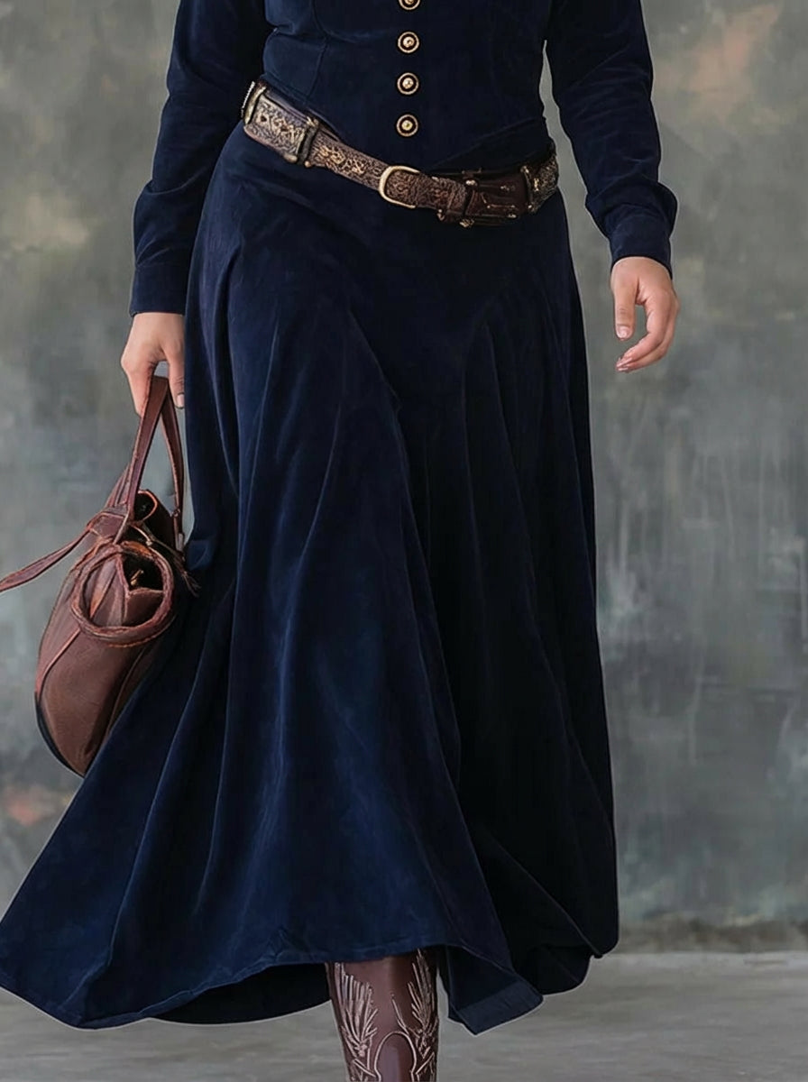 Yvaine | Long Suede Dress with Slit