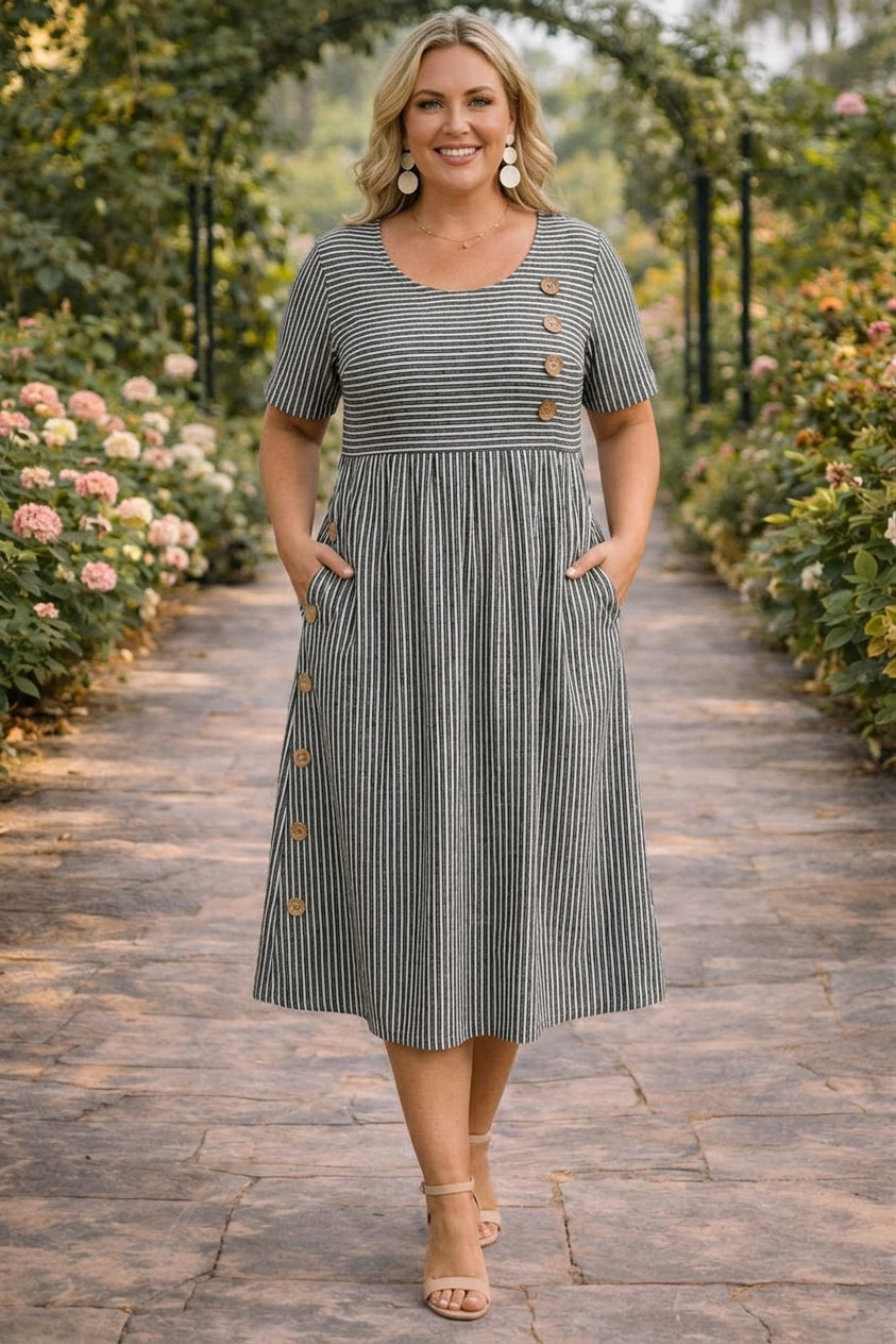 Rui Striped Midi Dress