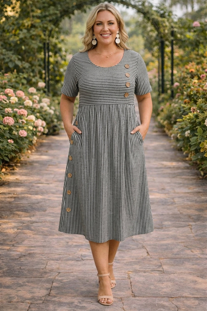 Rui Striped Midi Dress