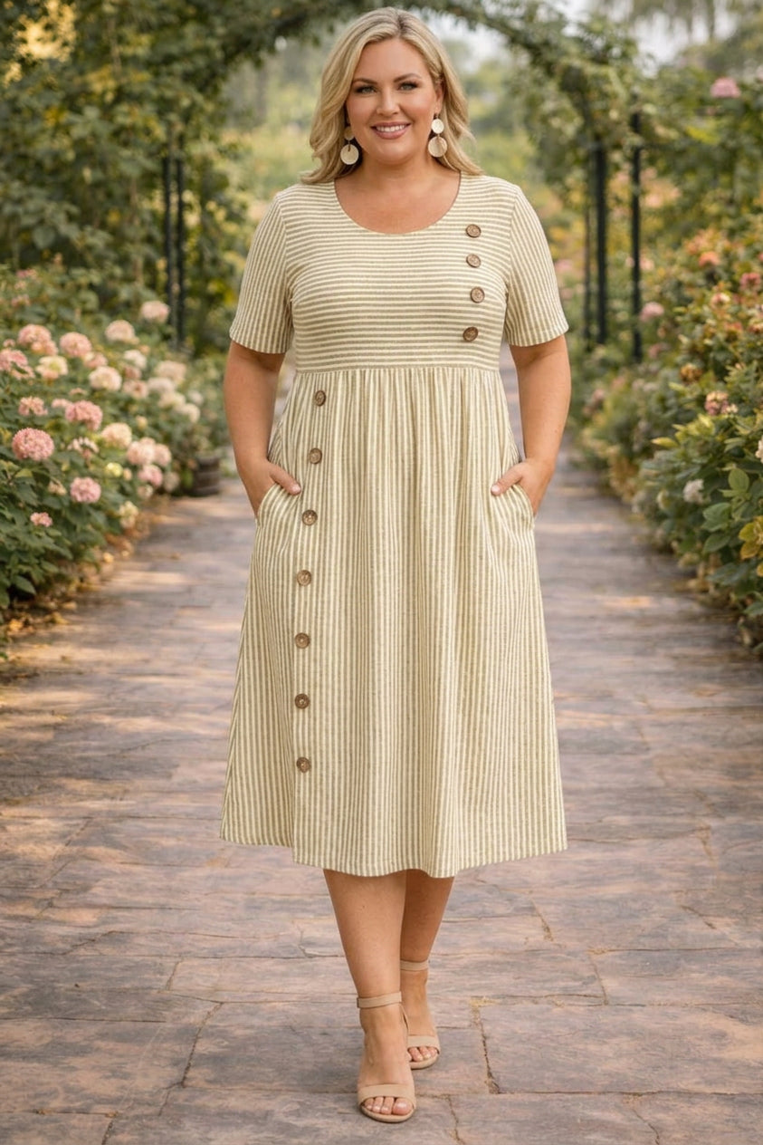 Rui Striped Midi Dress