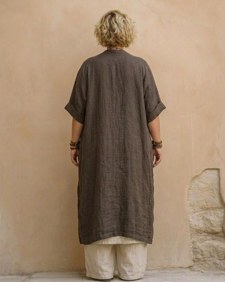 Alessia | Dark Gray &amp; Brown Tribal Print Three-Piece Set