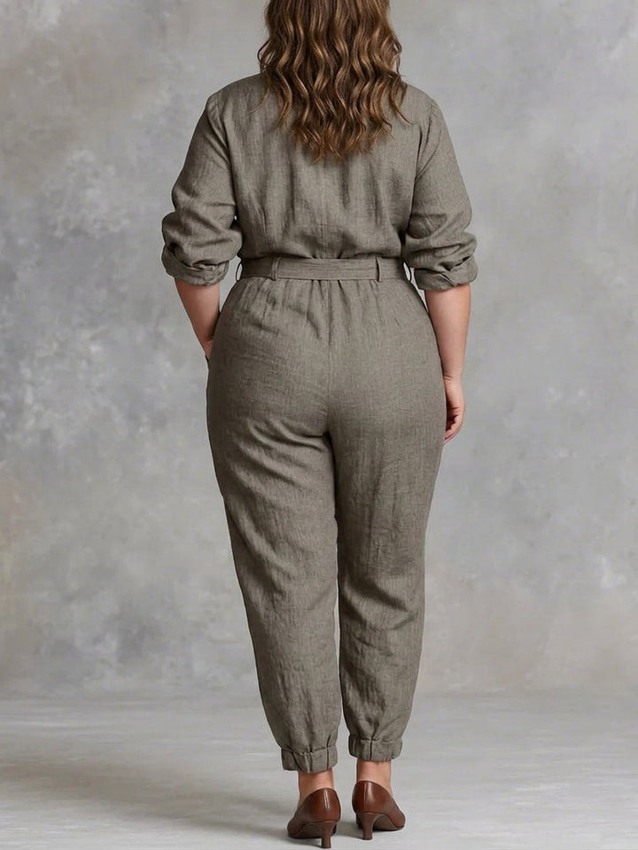 Mireille - Cotton And Linen Shirt Jumpsuit