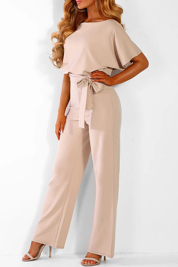 Cassia - Summer button tie short sleeved Jumpsuit