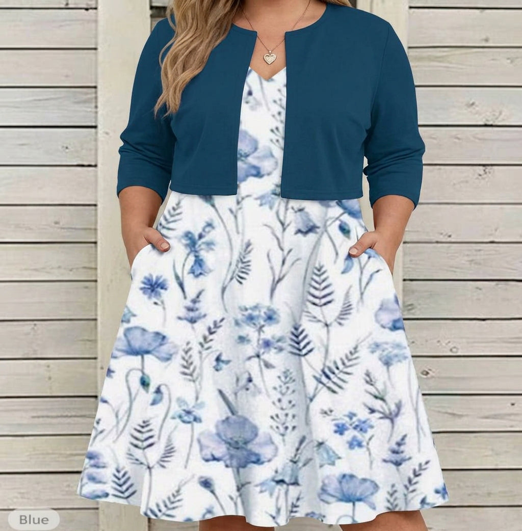 Priya - Floral Dress Two-Piece Set