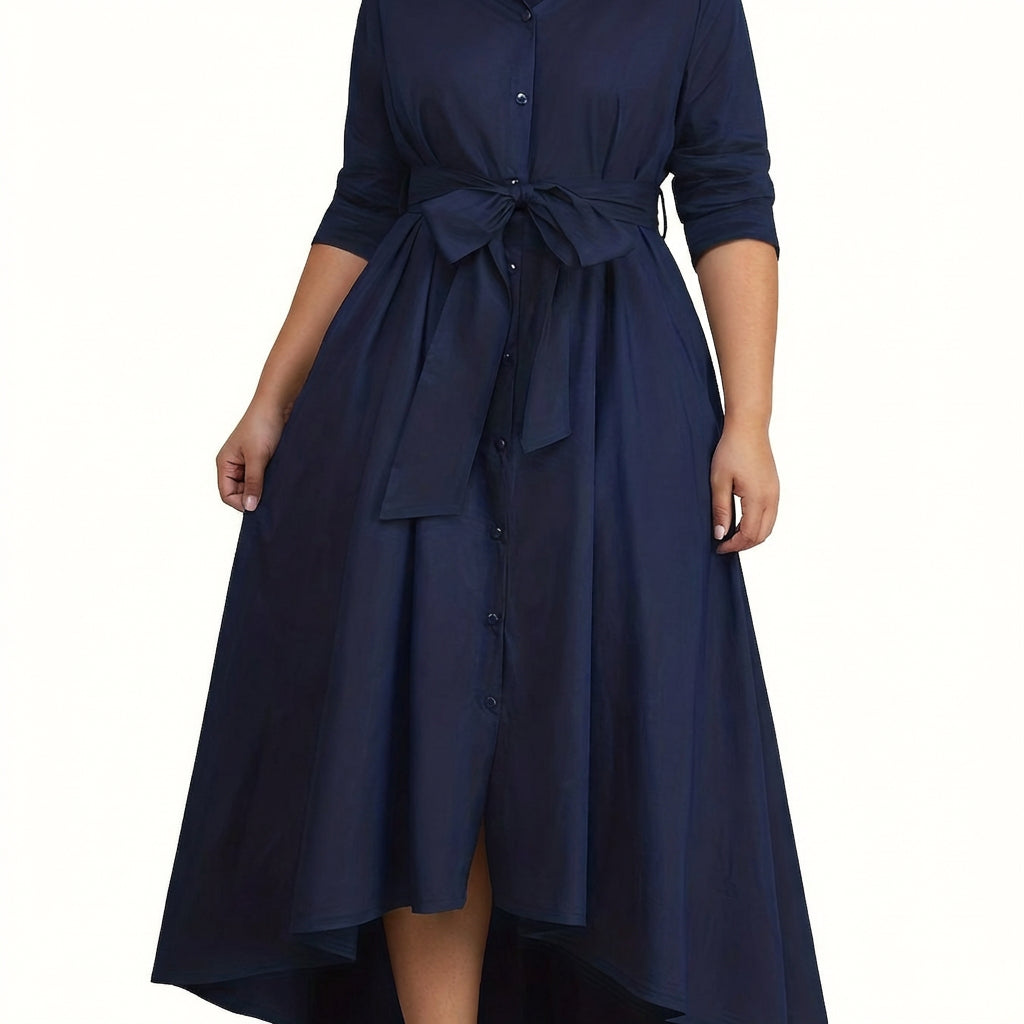 Clemence | Holiday Perfect Button-Front Maxi Dress
