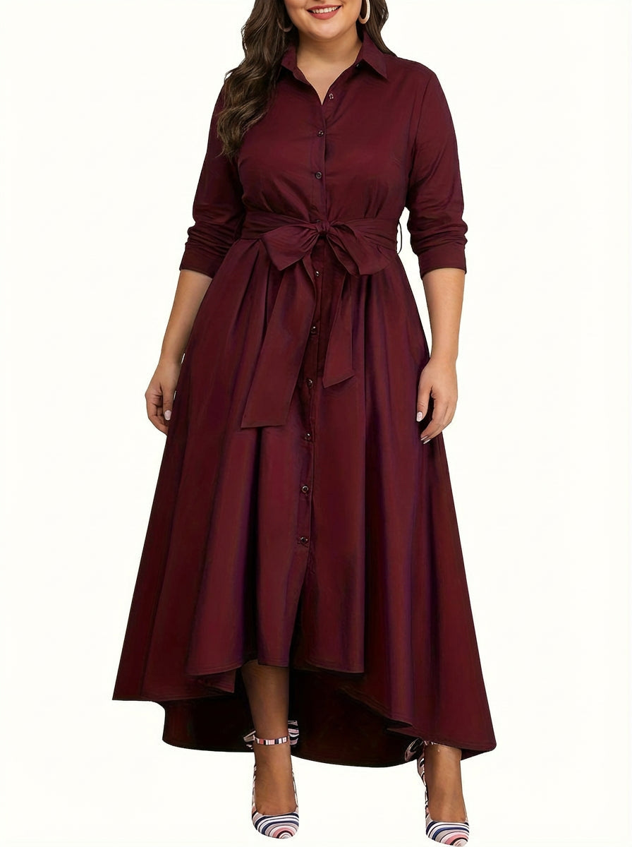 Clemence | Holiday Perfect Button-Front Maxi Dress