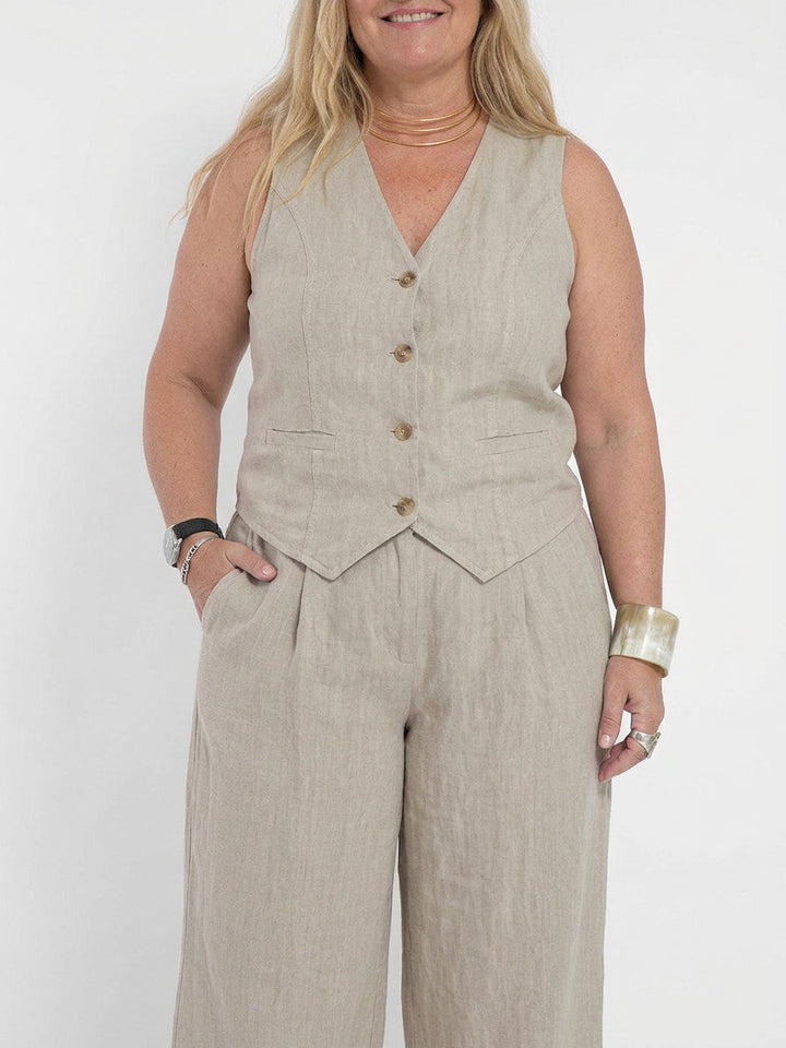 Seraphina – Co-ord Set Elegant Two-Piece With Waistcoat &amp; Trousers Wide-Leg