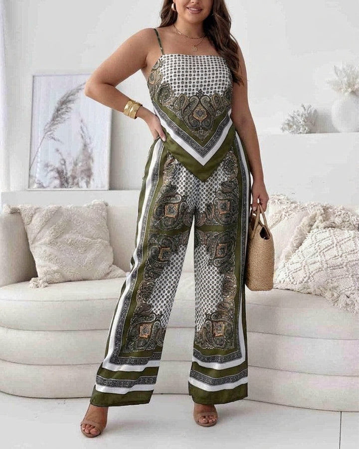 Wren | Vacation Ready Stylish Lace-Up Vest &amp; Trousers Two-Piece Set Dress