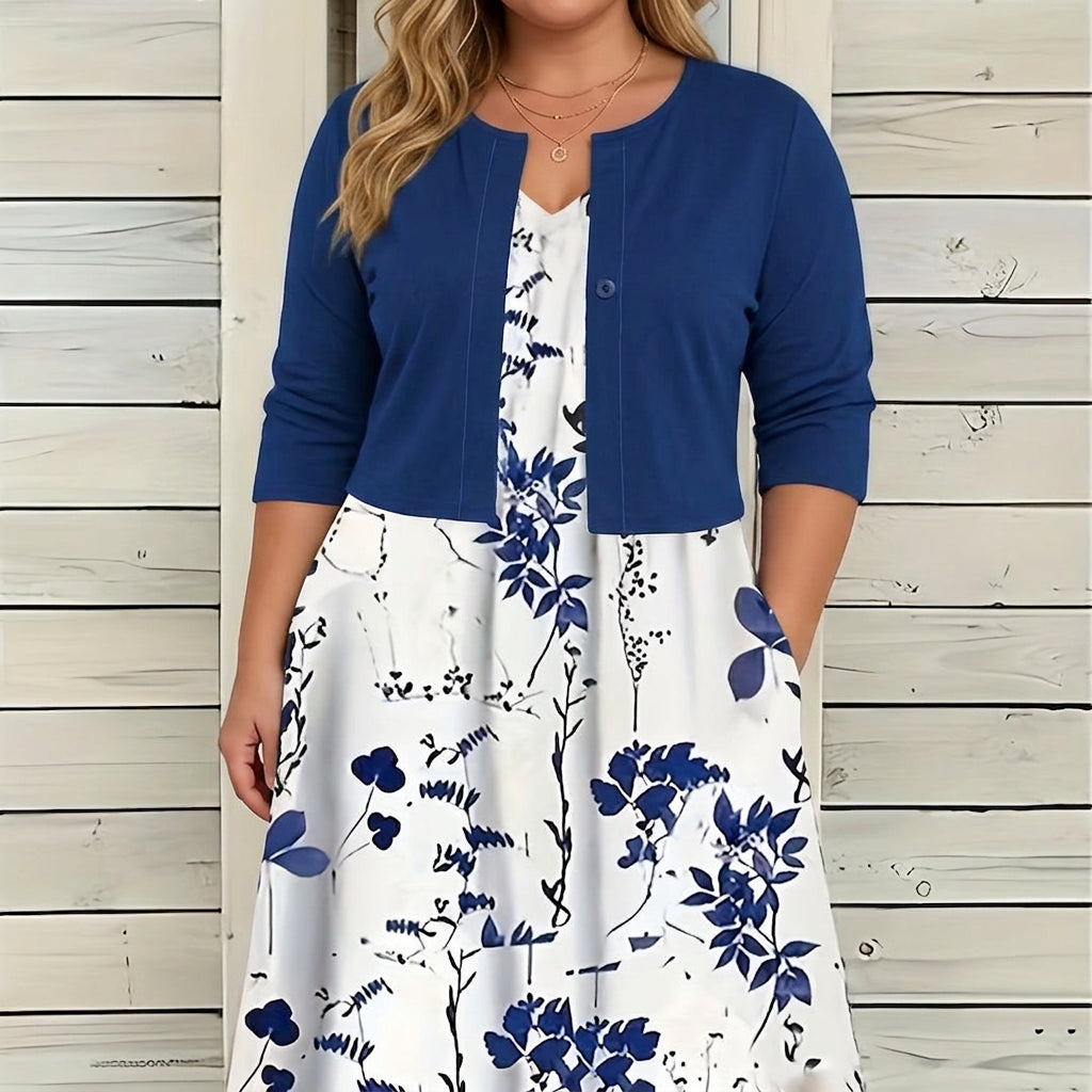 Lowri -Floral Dress Two-Piece Set
