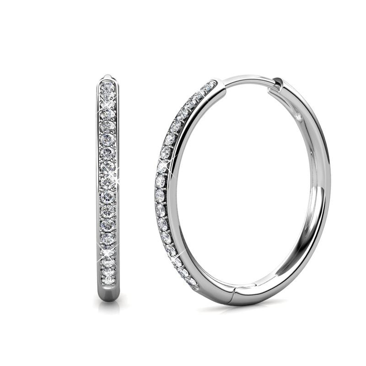 Lara Pave Earrings | White Gold