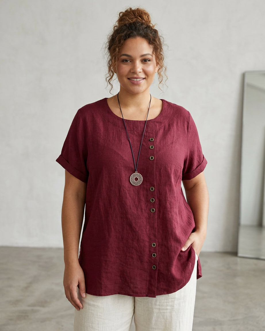 Sasha | Comfortable Short Sleeve Blouse