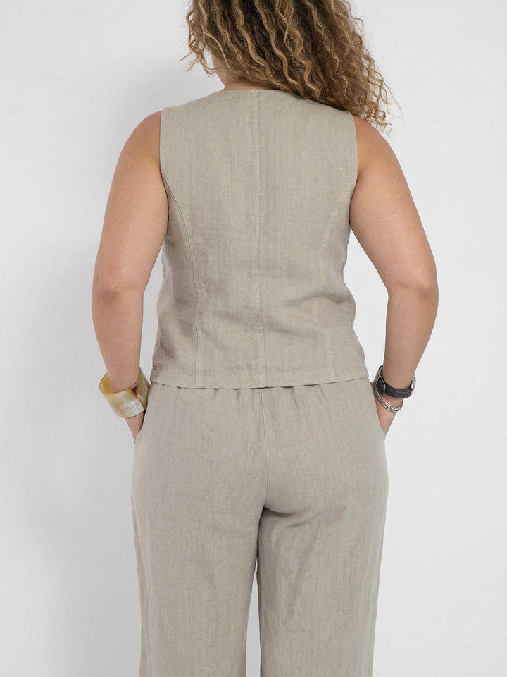 Seraphina – Co-ord Set Elegant Two-Piece With Waistcoat &amp; Trousers Wide-Leg