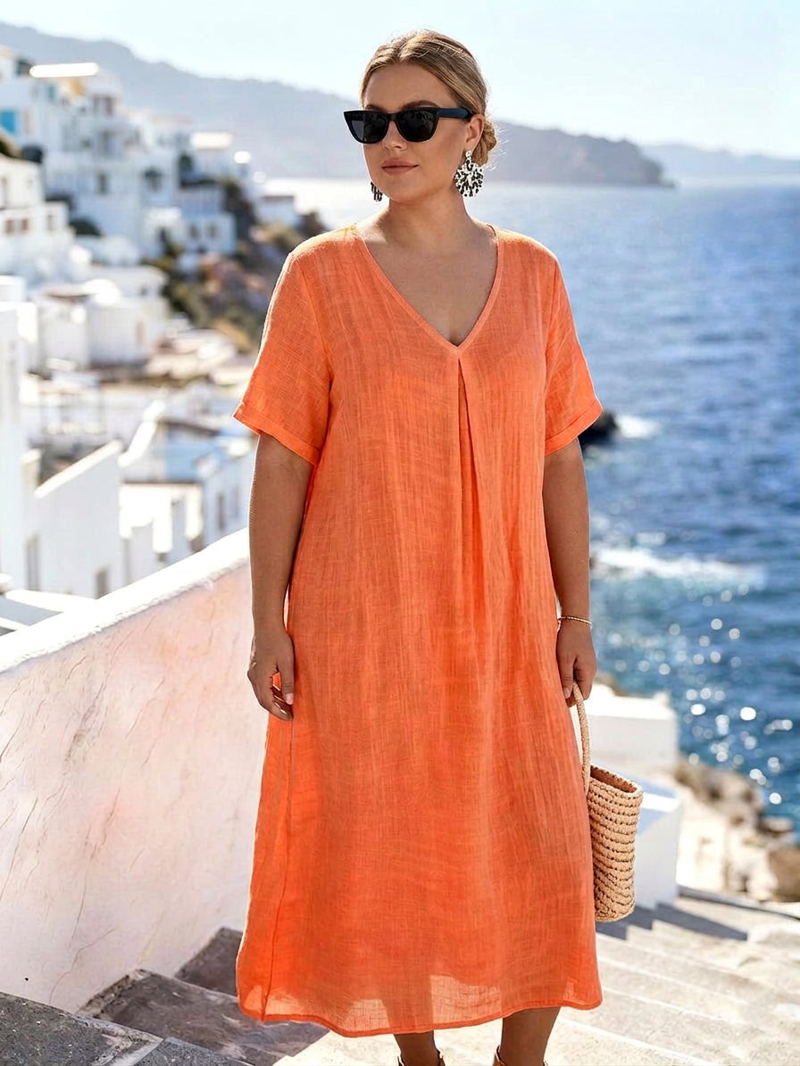 Livia V-Neck Dress: Effortless Everyday Grace