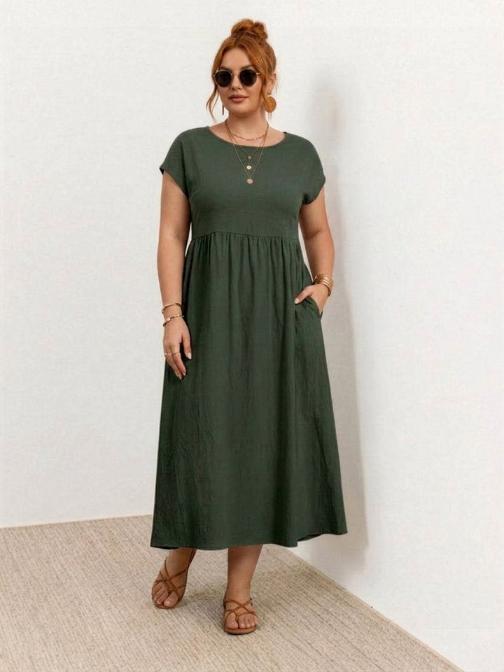 Yvaine - Capped-sleeve Midi Dress