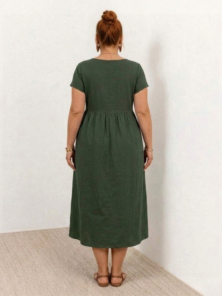 Yvaine - Capped-sleeve Midi Dress