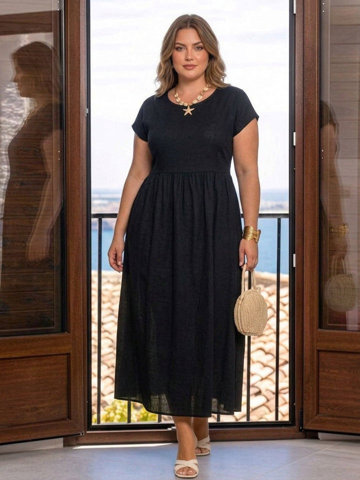 Yvaine - Capped-sleeve Midi Dress