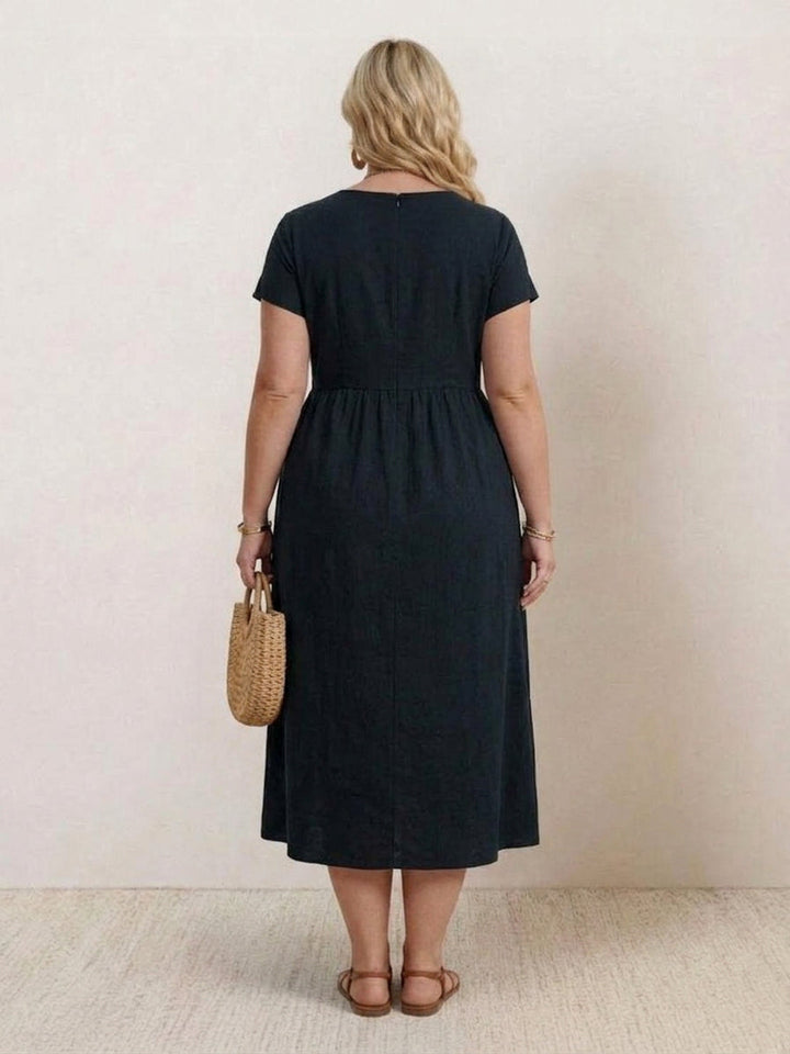 Yvaine - Capped-sleeve Midi Dress