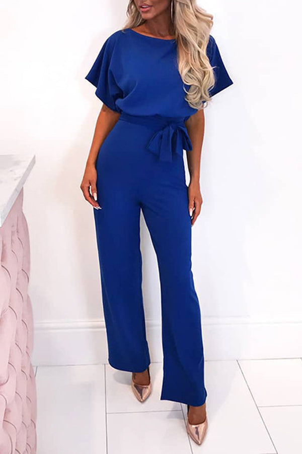 Cassia - Summer button tie short sleeved Jumpsuit