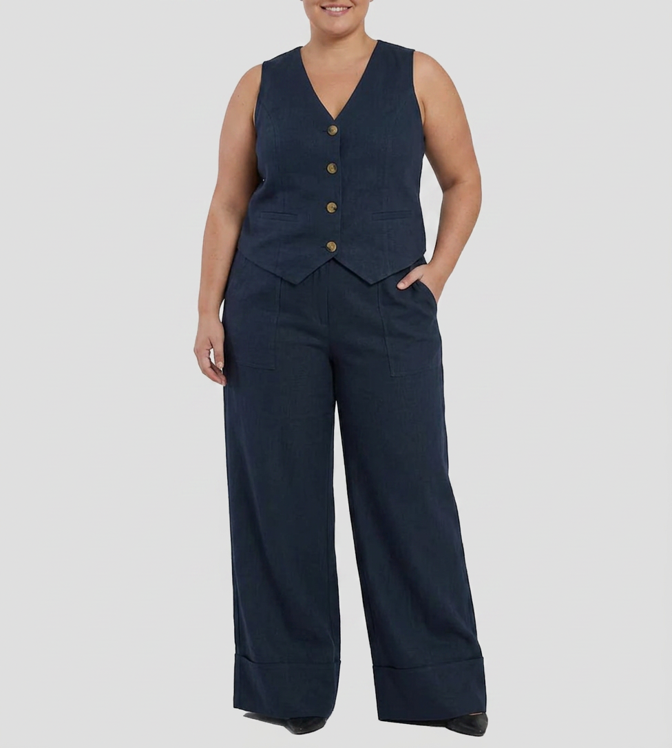 Seraphina – Co-ord Set Elegant Two-Piece With Waistcoat &amp; Trousers Wide-Leg