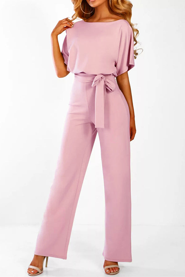 Cassia - Summer button tie short sleeved Jumpsuit