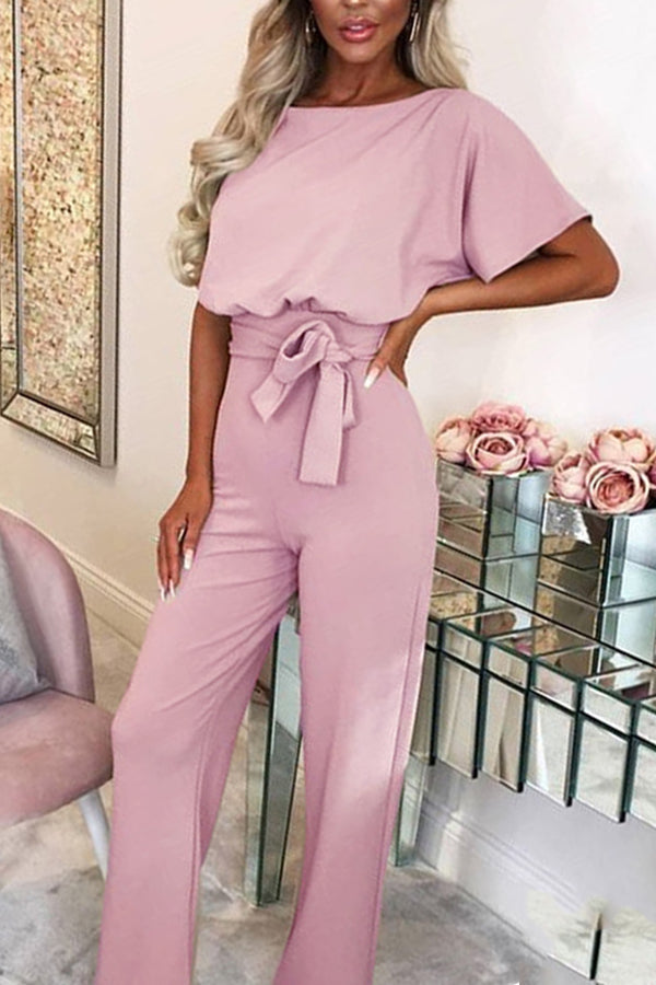 Cassia - Summer button tie short sleeved Jumpsuit