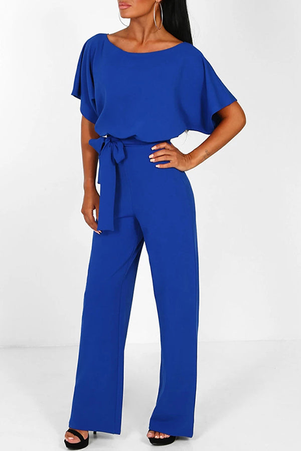 Cassia - Summer button tie short sleeved Jumpsuit