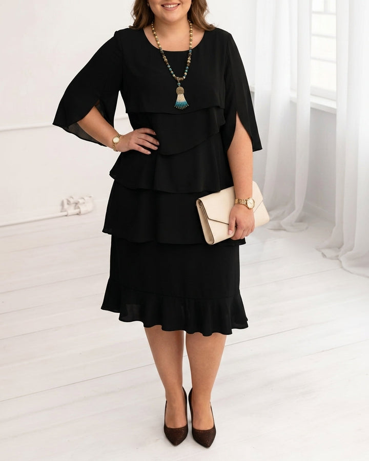 Frankie | Elegant Comfort Ruffle Dress